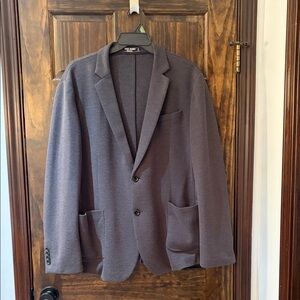 Men's Lightweight Knit Blazer Jacket - Dark Gray